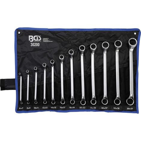Set di chiavi  ad anello  doppie BGS  profondamente piegate  SW 6  - 32  mm 12  pezzi -  30200 (1/4)