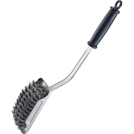 1 Brosse Nettoyage Barbecue Acier Inoxydable Manche Long Poignée Ergonomique Tête Interchangeable Grilles Plaques