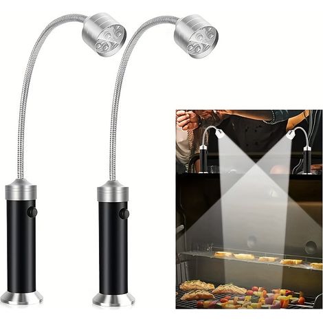 Lot de 2 lampes pour barbecue — Base magnétique, flexibles, lampes de travail pour réparation automobile et éclairage d'urgence (1/5)