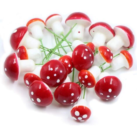 Lot de 20 pots de fleurs en forme de champignon - Décoration (10 x 2,5 cm, 10 x 1,7 cm)-NANOTEH (1/4)