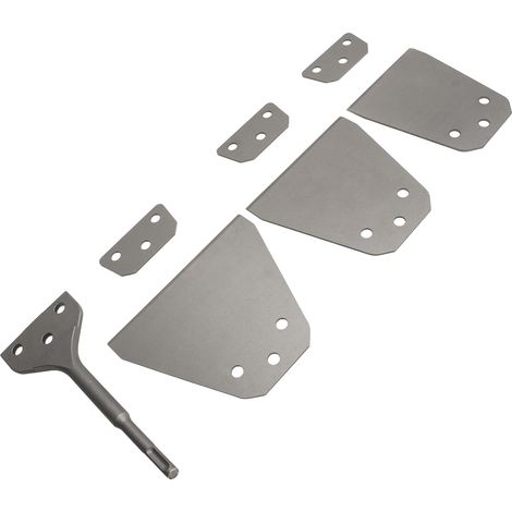 Kit de burin pour carrelage, outil ultra-fin à manche rond, grattoir pour sols et murs, compatible avec marteau électrique. (1/5)