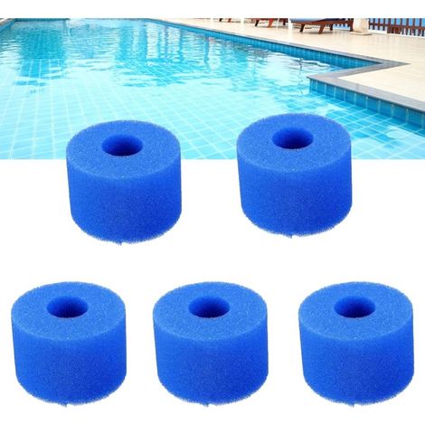 Lot de 5 éponges filtrantes pour piscine, mousse de rechange pour filtre Intex S1, éponge lavable et réutilisable (bleue)-AquaForge (1/5)