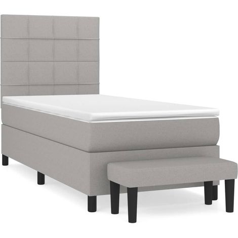 Maison Exclusive - Boxspringbett mit Matratze Hellgrau 90x190 cm