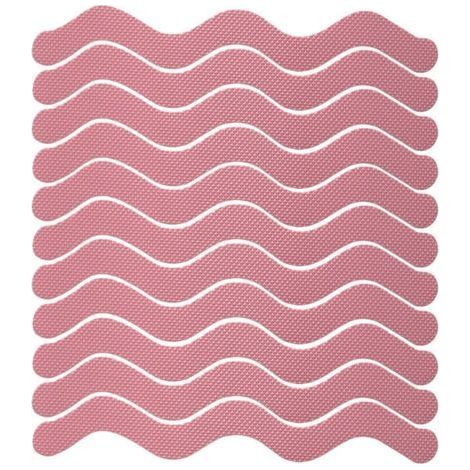 Packung mit 24 rosa S-förmigen Anti-Rutsch-Streifen für Badewannen, Größe 2 x 20 cm. (1/4)