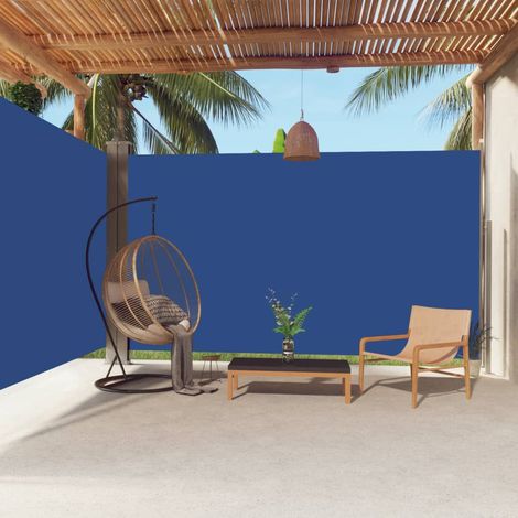 Auvent latéral rétractable - Auvent de jardin Soleil imperméable Bleu 220x600 cm BV544275 - BonneVie (1/5)