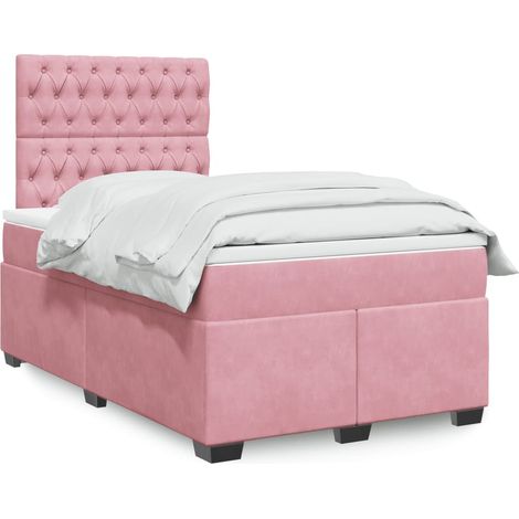 Boxspringbett mit Matratze Rosa 120x200 cm Samt