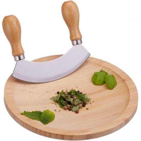 Einschneidiges wiegenmesser mit brett
