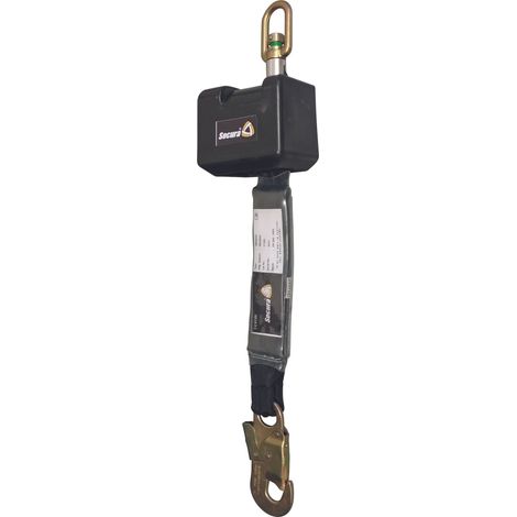 Antichute à rappel automatique à sangle 2,5 m + absorbeur + mousqueton LEVAC - 3804A25