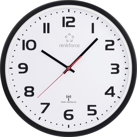 Renkforce RF-6826036 Funk Wanduhr 32 mm x 45.5 mm Weiß/Schwarz (1/4)