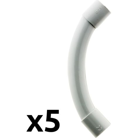 Zenitech – Lot de 5 courbes pour tube IRL Ø25mm – PVC rigide gris – Dérivations électriques sécurisées – Normes respectées