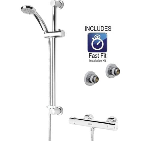Bristan Frenzy Bar Mixer Shower Thermostatic Chrome Exposed Cool Touch Bar + Kit (1/5)