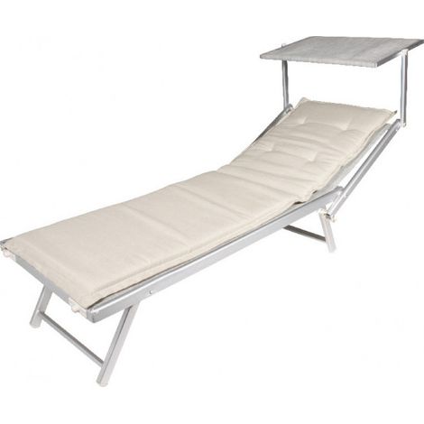Ecru Auflage für Liegestuhl 190x55x5
