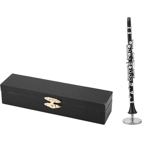 Eosnow Clarinette miniature, instrument à vent décoratif de qualité, cadeau avec un coffret raffiné pour bureau ou salle d'étude.
