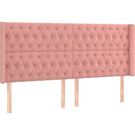 Maison Exclusive - Cabecero con orejas de terciopelo rosa 183x16x (1/5)