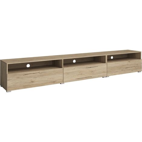 Mueble TV Serodeu 105, Roble sanremo, Número de puertas: 3, Número de cajones: 0, 270x40x41cm (1/5)