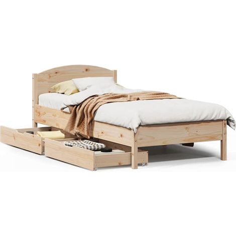 Maison Exclusive - Cadre de lit sans matelas 75x190 cm bois de pin massif (1/5)
