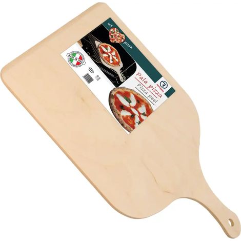 Pala Tagliere Vassoio Per Pizza In Legno Di Betulla 30 x 42 Cm Con Impugnatura (1/5)