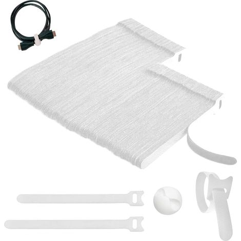 100 Pièces Attache Cable, 10/15cm Accroche Cable Scratch, Attache Scratch, Réutilisables Serre Cable, Sangle Câble Réutilisables, Blanc (1/5)