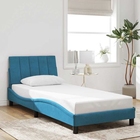 Bettgestell ohne Matratze "Hanko" Blau 80x200 cm Samt (1/5)