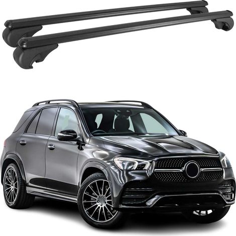 OMAC Barres de toit en aluminium pour Mercedes GLE W167 2019-2026 – TÜV / DIN 75302:2019 – Antivol inclus – Charge max 75 kg – 2 barres Noir (1/4)