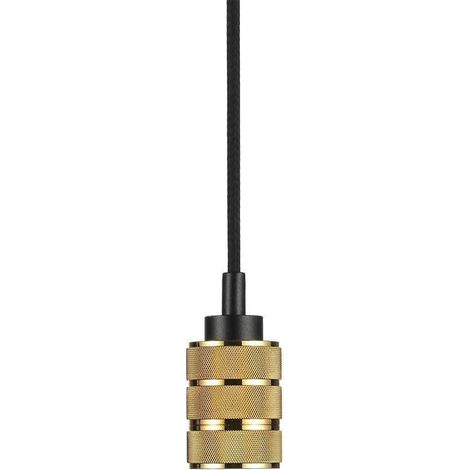 Lámpara de araña LED de metal V-TAC de 2 anillos con portalámparas E27 (máx. 60 W), color dorado (1/3)