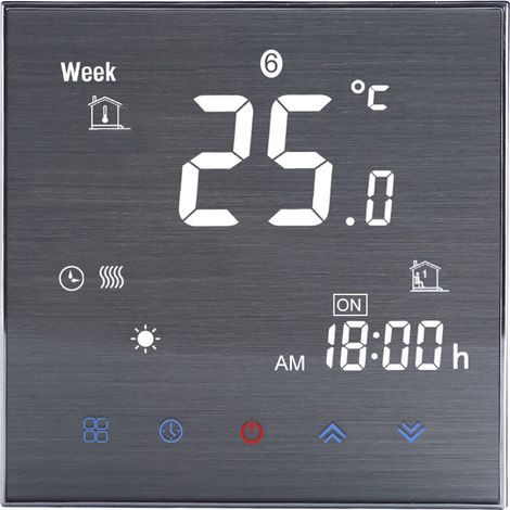 Thermostat pour chaudière gaz/eau BTH-2000L-GC – régulateur numérique avec grand écran LCD et commande tactile, 5 A, 95–240 V (1/5)
