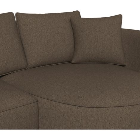 Mömax Wohnlandschaft Nilas Braun Chenille mit Hocker (1/5)