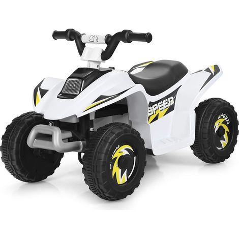GOPLUS Voiture 4x4 Quad Buggy Electrique,Quad ATV 6V avec Marche Arriere et Frein Electrique,Avancer et Reculer, Controle par Poignee,Recommande pour Les Enfants de 3+ Ans (Blanc) (1/5)