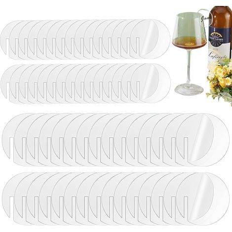 60 Pièces Fête Boisson Étiquette, Clair Marqueur De Boisson, Bricolage Acrylique Boisson Étiquette, Acrylique Cercle Boisson Étiquettes, Pour Flûtes à Champagne, Cocktails, Martini, Vin, Bar, Fête (1/5)