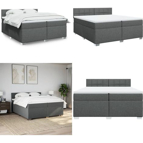 Boxspringbett mit Matratze Dunkelgrau 200x200 cm Stoff - Boxspringbett - Doppelbett - Bettsofa - Schlafsystem - Polsterbett - Home & Living (1/5)