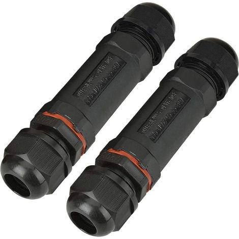 Connecteurs étanches IP68 pour boîtier de jonction Lot de 2, diamètre câble 1 à 13 mm, noir, avec joint torique (1/5)