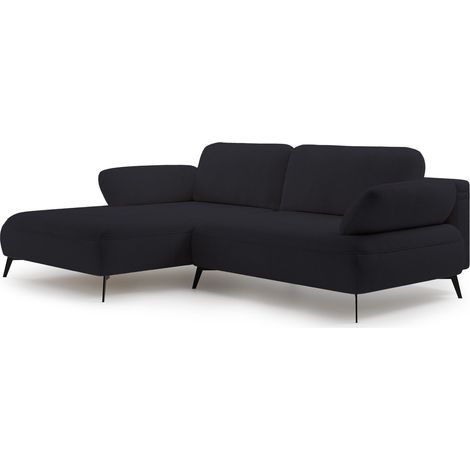 Selsey Avolla – Ecksofa mit Schlaffunktion, Bettkasten und hydrophober Chenille, linksseitig, Anthrazit