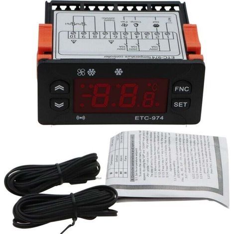 ETC-974 RéGulateur de TempéRature NuméRique Micro-Ordinateur Thermostats le Thermostat Alarme RéFrigéRation 220 V Capteur (1/5)