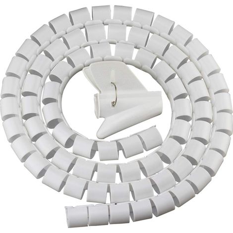 Gaine Range Cable Spirale Tube,Spirale Câble Flexible Tube 28mm2m,pour Câble D'ordinateur,avec Fil à la Maison ou au Bureau,Blanc (1/5)