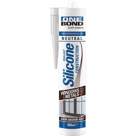 SILICONE NEUTRO 'CONSTRUCTION' testa di moro (RAL 8017) ml 300- 12 pezzi - ONEBOND