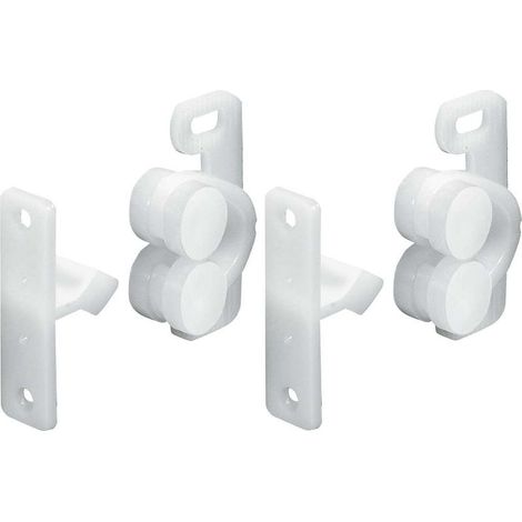 Set mit 2 weißen Rolltorverschlüssen aus Kunststoff – Für Wohnmobile und Wohnwagen – Lösung für Schränke und Möbel (1/4)