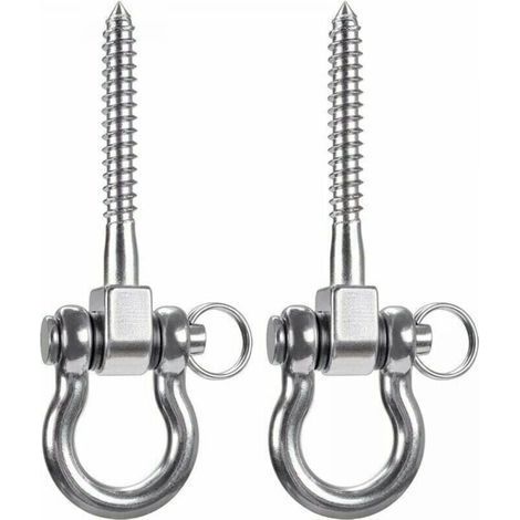 2 PCS 304 Stainless Steel Heavy Duty Ceiling Hooks, Swing Hooks, Hooks with Screws for Wooden Yoga Hanging Chair, Sandbag, Hammock, Armchair (1/4)