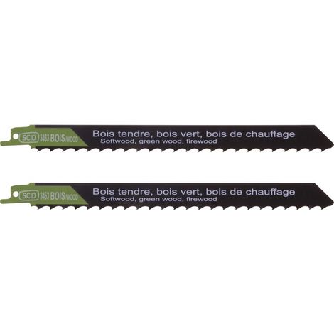 Lame de scie sabre classique bois SCID - Epaisseur 1,2 mm - Longueur 230 mm - Vendu par 2 (1/2)