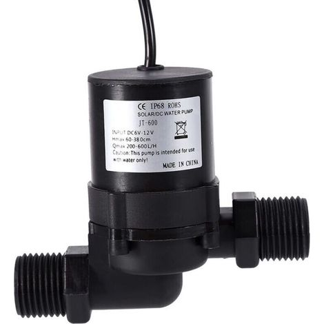 12V DC Solar Water Circulation Pump – High Efficiency and Long Lifespan – For Solar Water Heaters, Aquariums, Fountains – Robust and Durable (1/5)