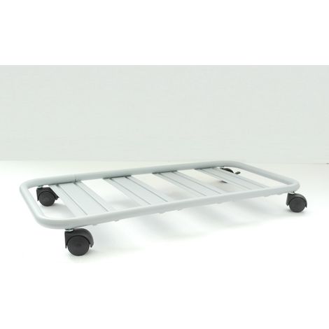 Carrello sottovaso rettangolare profilo tubolare con ruote cm. 80 ALLUMINIO (1/5)
