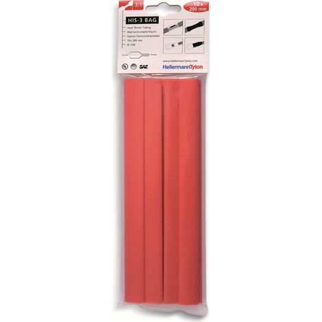 HellermannTyton 308-31211 Schrumpfschlauchsortiment Rot 12 mm 4 mm Schrumpfrate:3:1 10 St. (1/4)