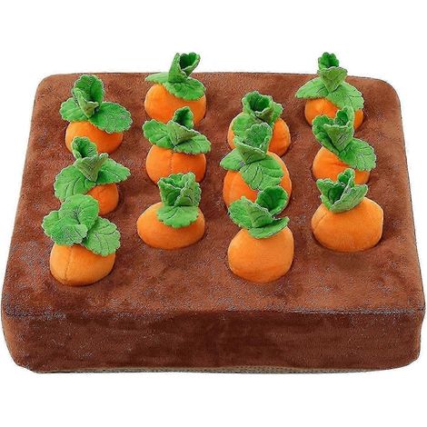 Jouets interactifs pour chiens, tapis de fouille en forme de carotte, jouet puzzle en peluche 2 en 1, jeu d'éveil et d'alimentation pour soulager le stress des animaux de compagnie. (1/5)