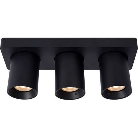 Lucide Nigel plafoniera 3 luci GU10 nera 2200K LED (1/5)