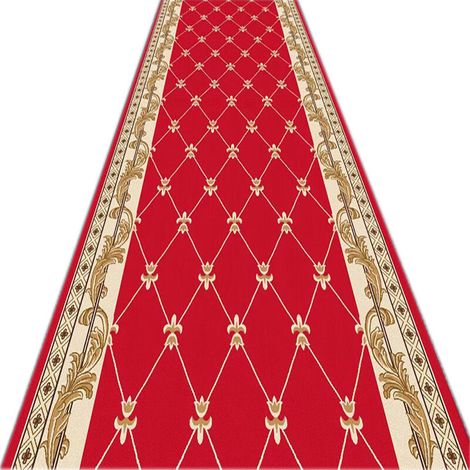 Tapis de couloir d'entrée de couloir rouge vintage Tapis de couloir long et étroit pour couloir 0,6 m 0,9 m 1,2 m 1,4 m 1,6 m Tapis de sol lavable antidérapant (60  100), BLOW (1/5)