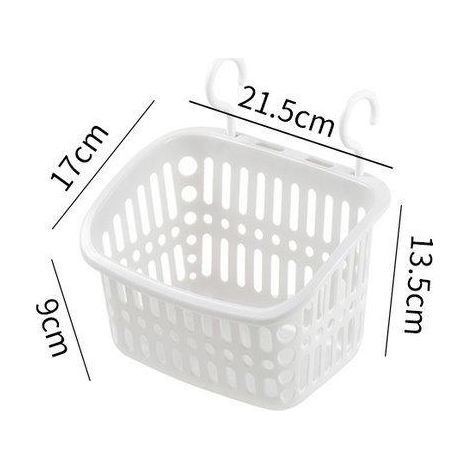 Panier de rangement suspendu en plastique pour salle de bain, cuisine, douche, chambre d'étudiant, organisateur de rangement mural (1/5)