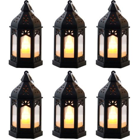 Lot de 6 lampes à pétrole LED rétro – Lampes de table vintage, lumière chaude, sûres et économes en énergie, éclairage d'ambiance pour le Ramadan, les fêtes et la décoration intérieure (1/5)