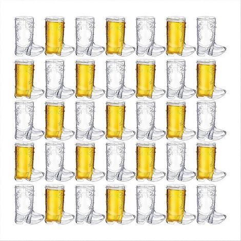 36 lunettes de cowboy transparentes de 30 ml (1 oz) - Mini lunettes de cowboy transparentes (1/5)