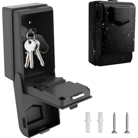 Coffre-fort à clés avec code numérique éclairé extérieur, robuste, grande boîte à clés, résistante aux intempéries, avec code pour l'extérieur, la maison, la voiture, le bureau, le garage, l'école (1/5)