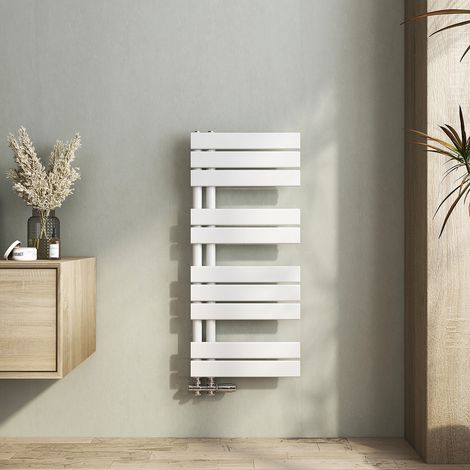 Heilmetz Sèche-serviette eau chaude Radiateur 899x400 mm 380W Blanc Plates Raccordement Latéra