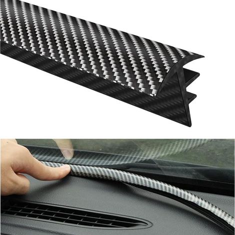 Protection Portiere Voiture, 160CM Joint Porte Voiture Portière de Voiture Protection Bord en Caoutchouc, Isolation Acoustique, étanche à Poussière, pour Automobile (Fibre Carbone) (1/5)